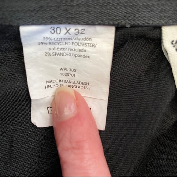 Haggar men’s 30x32 slim fit flat front straight leg black pants button zip - Picture 9 of 11